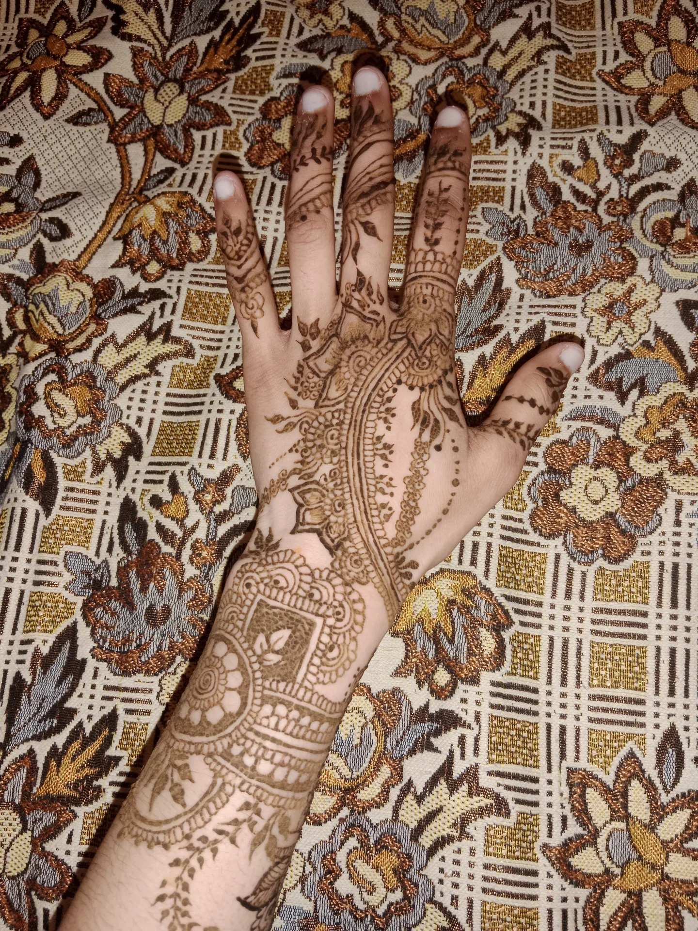 Intricate Henna Design on Hand